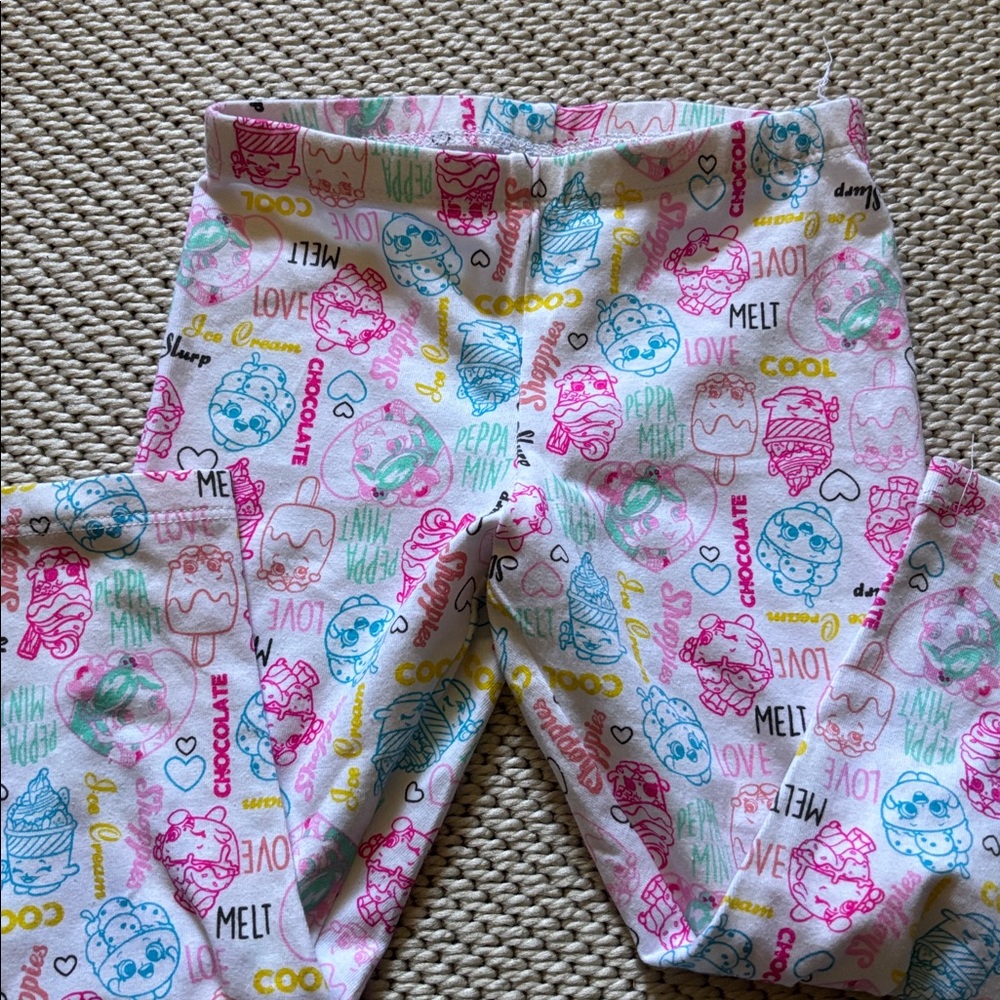 Legging girls size XS 4-5 new 58% cotton 38% polyester Shopkins